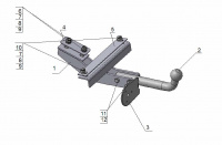 Фаркоп HY 14 для HYUNDAI Matrix 2004-2010, Автос, нагрузка 800/50 кг. БЕЗ подрезки бампера от магазина ФаркопРос